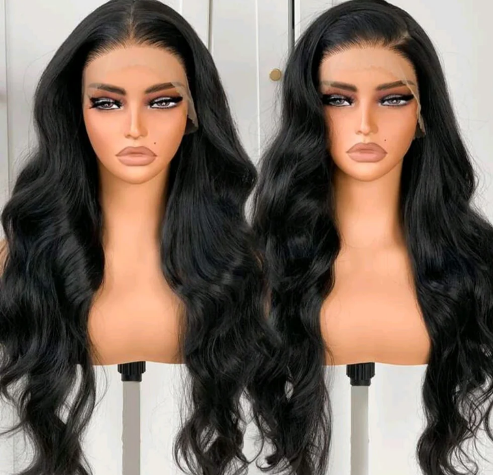 28" Body Wave Human Hair Blend Wig