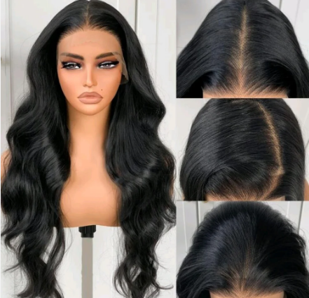 28" Body Wave Human Hair Blend Wig