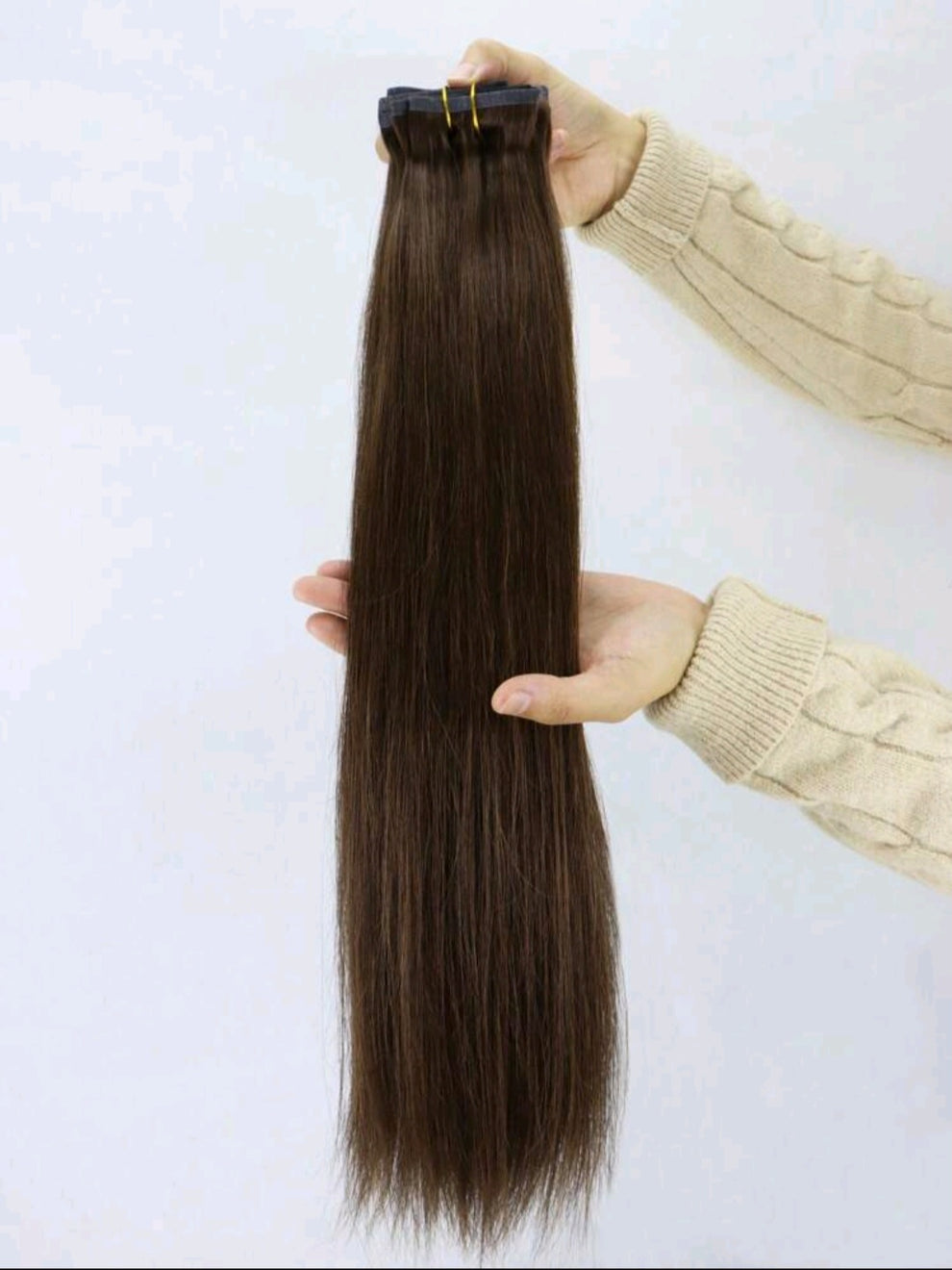 28" Brown Straight Clip-In Hair Extensions